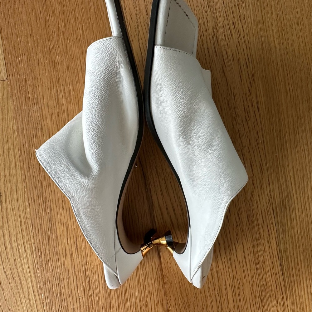 Tony Bianco White Leather Slide Sandals - Picture 4 of 7